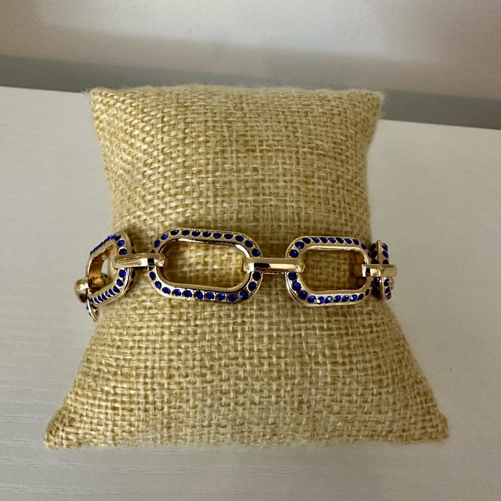Park Lane Celebrate Bracelet - Gold and Blue Link Bracelet - Picture 2 of 8